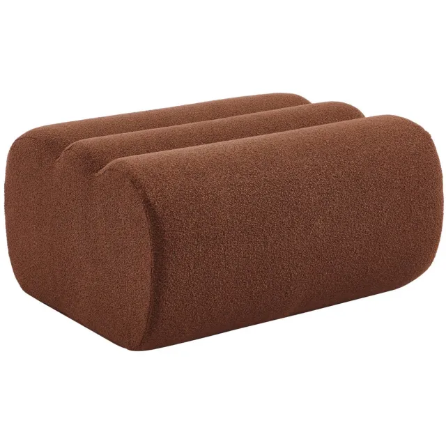 sweeek Poef, voetenbank voor nova fauteuil van getextureerde bouclé - nova Terracotta