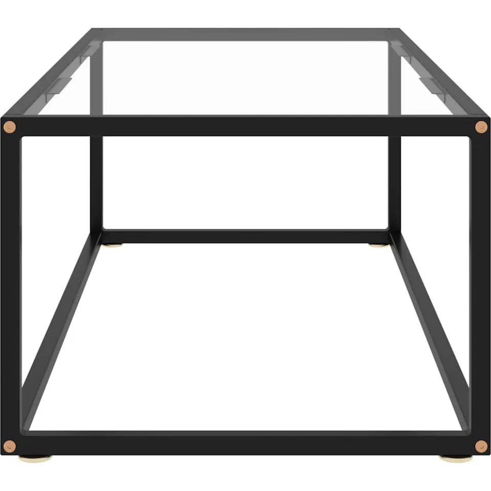 vidaXL Salontafel met gehard glas 100x50x35 cm zwart, foto 3