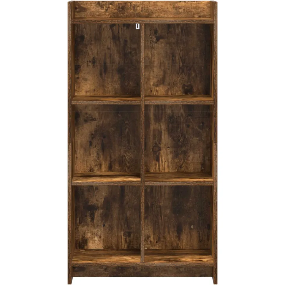vidaXL Boekenkast Gerookt eiken 59 x 30 x 111 cm Bewerkt hout, foto 4