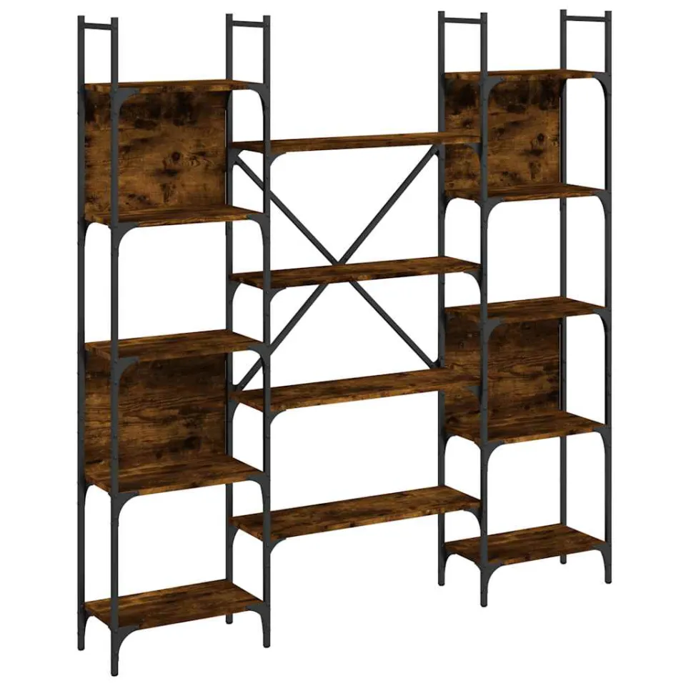 vidaXL Boekenkast 155,5x24x166,5 cm bewerkt hout gerookt eikenkleurig Bruin