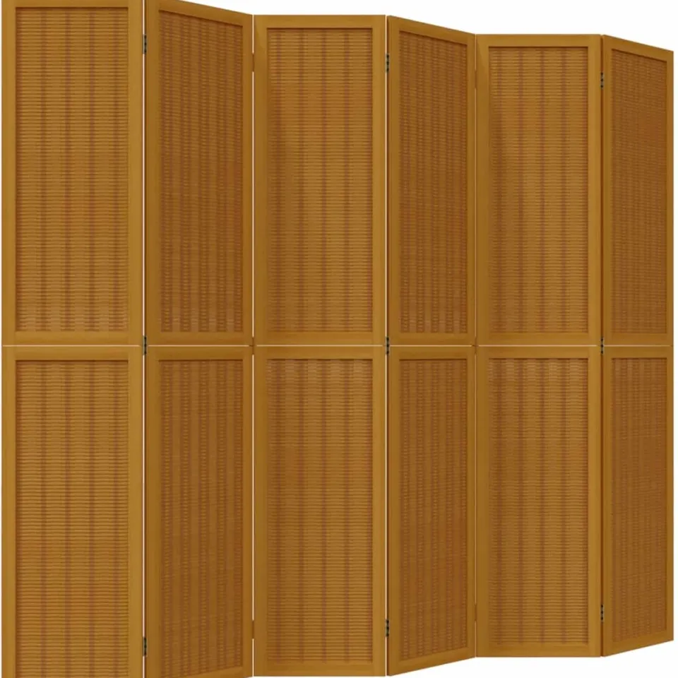 vidaXL Kamerscherm met 6 panelen massief paulowniahout bruin, foto 2