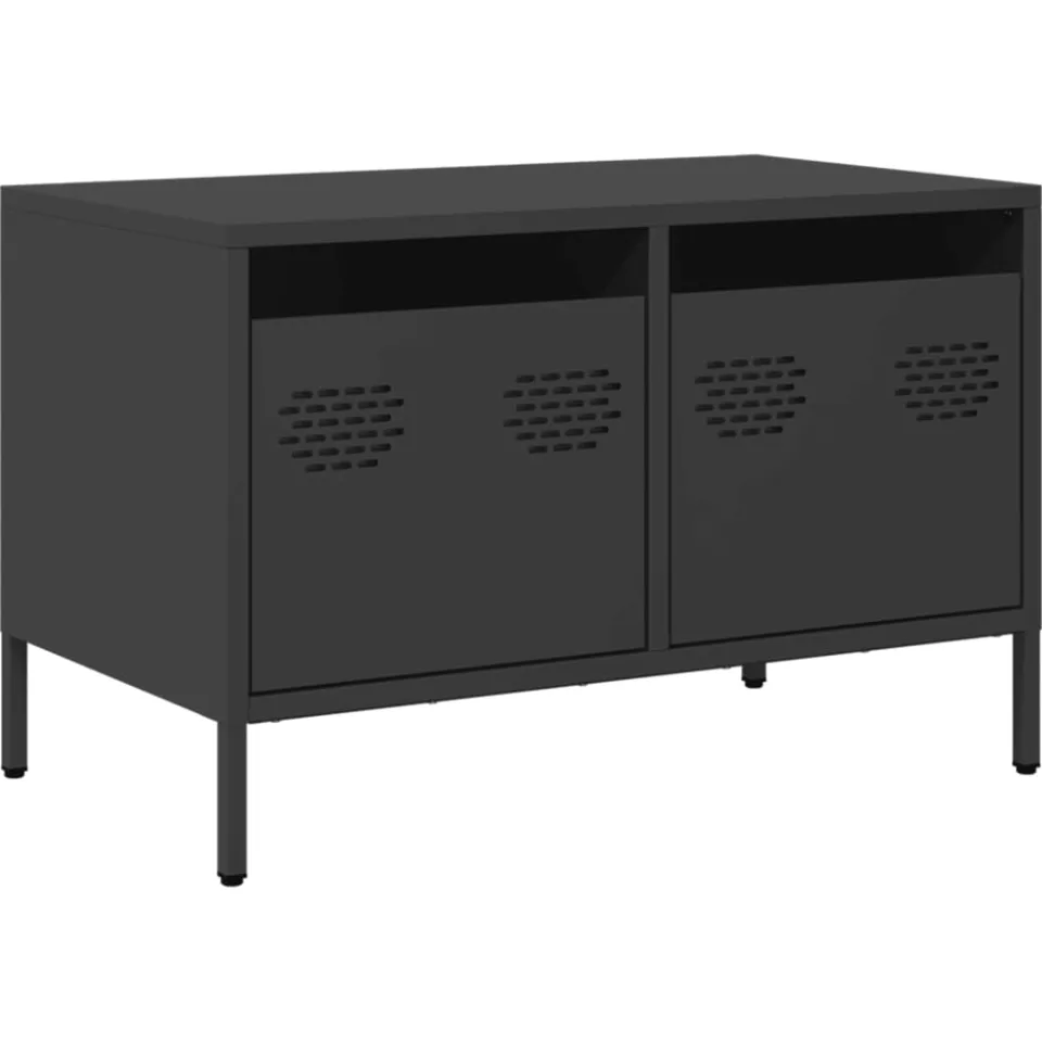 vidaXL Tv-meubel 68x39x43,5 cm koudgewalst staal zwart, foto 3