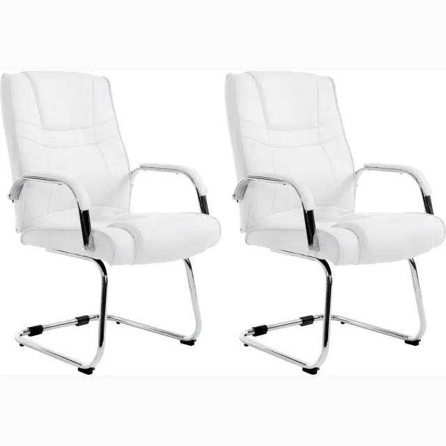 CLP Attila Set van 2 Eetkamerstoelen - Kunstleer Kunstleer/wit