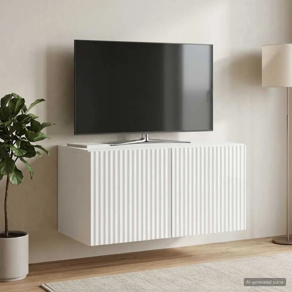 vidaXL Wandbeugel TV-kast 59,5 x 31 x 30 cm Hoogglans Wit Bewerkt hout, foto 4
