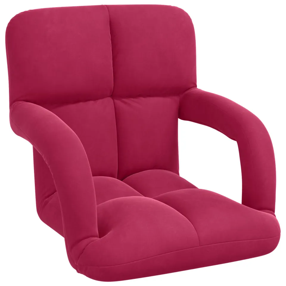 vidaXL Verstelbare vlo stoelen Wijnrood Fluweel, foto 4