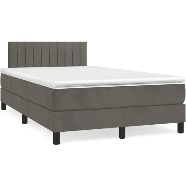 vidaXL Boxspring met matras en LED fluweel donkergrijs 120x190 cm grijs