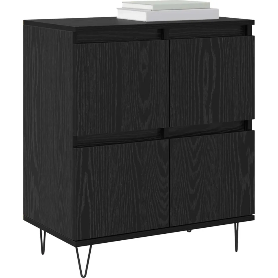 vidaXL Dressoir Zwart Eiken 60 x 35 x 70 cm