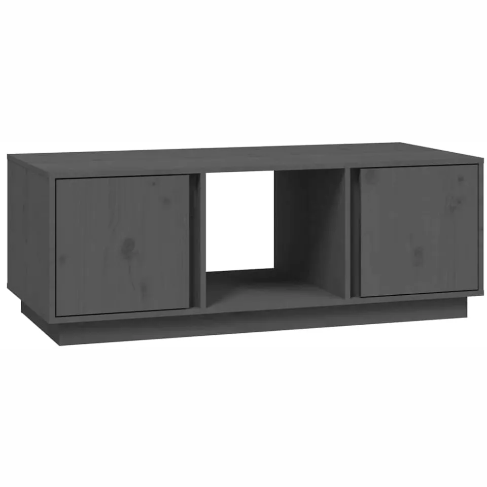 vidaXL Salontafel 110x50x40 cm massief grenenhout grijs