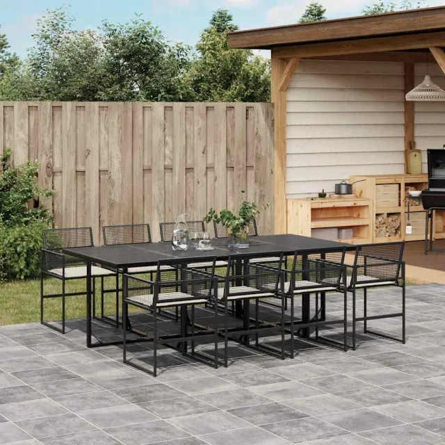 vidaXL 9-delige Tuinset poly rattan zwart, foto 2