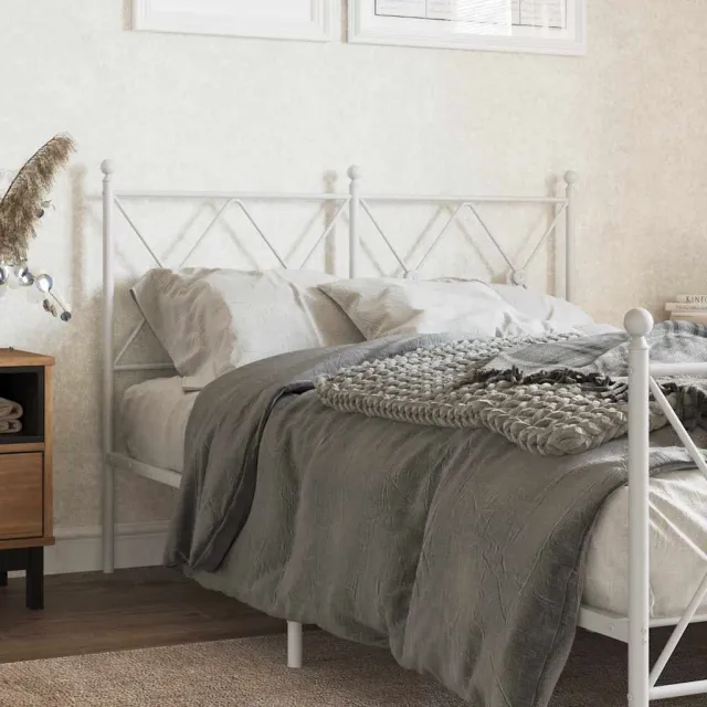 vidaXL Vervangend hoofdbord 120 cm metaal wit