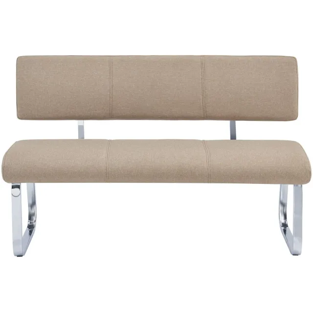 IDIMEX Eetkamerbank VILAS met stoffen bekleding - beige bruin