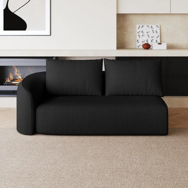CHICFURN Hoekbank - Geen montage - Linkse hoek - Zwart