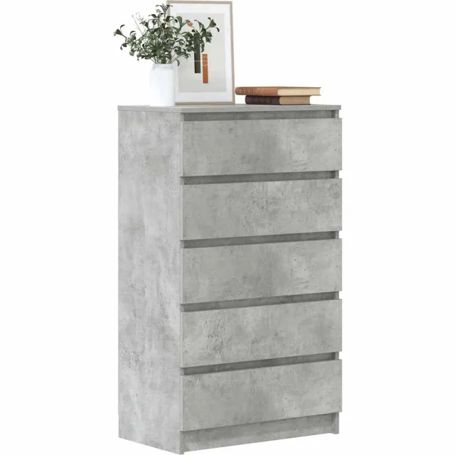 vidaXL Ladekast 60x36x103 cm bewerkt hout betongrijs grijs, foto 2