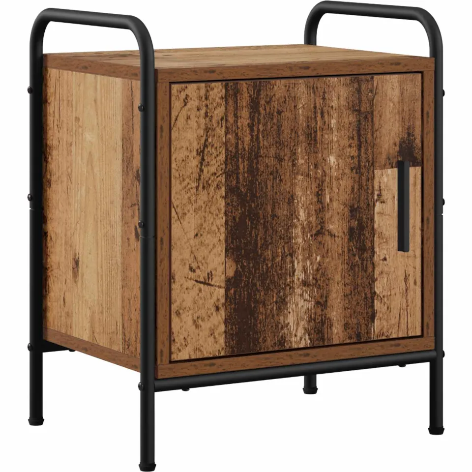 vidaXL Nachtkastje 2 st Oud hout 40 x 30 x 50 cm Bewerkt hout Bruin