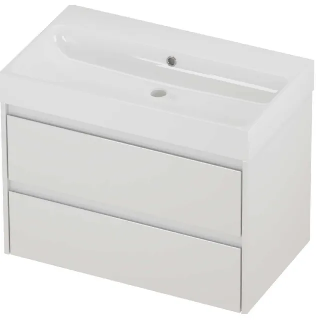 Proline Podium Badmeubelset Polystone Loft 80x46x62 cm Glans Wit Glans Wit