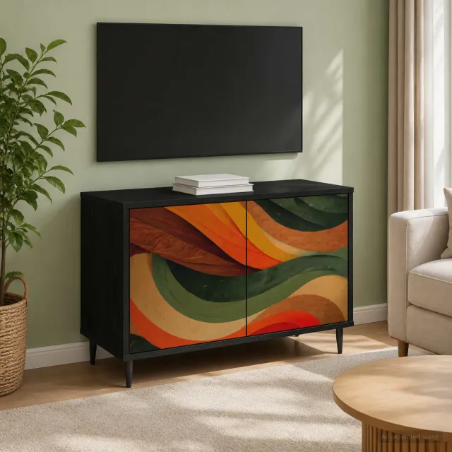 vidaXL Tv-meubel BONN 69 x 33 x 50,5 cm Zwart eiken Bewerkt hout, foto 2