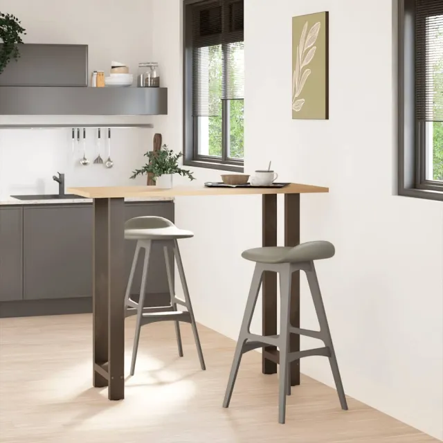 vidaXL Bartafelpoten 2 st 50x(110-111) cm staal naturel Grijs