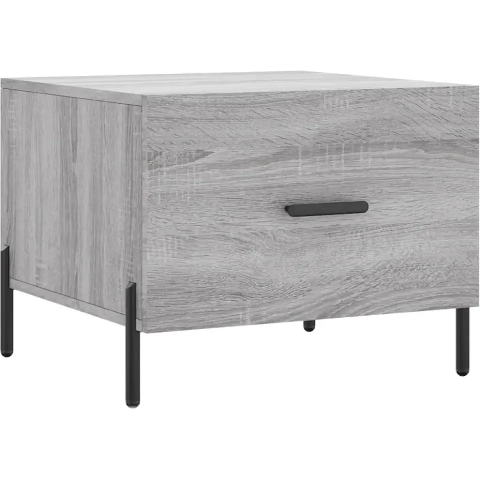 vidaXL Salontafels 2 st 50x50x40 cm bewerkt hout grijs sonoma eiken