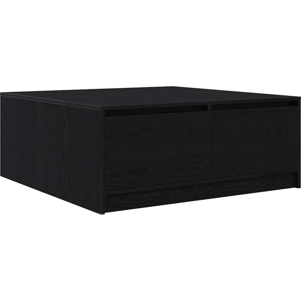 vidaXL Salontafel met lades 100x100x40 cm zwart eikenkleurig