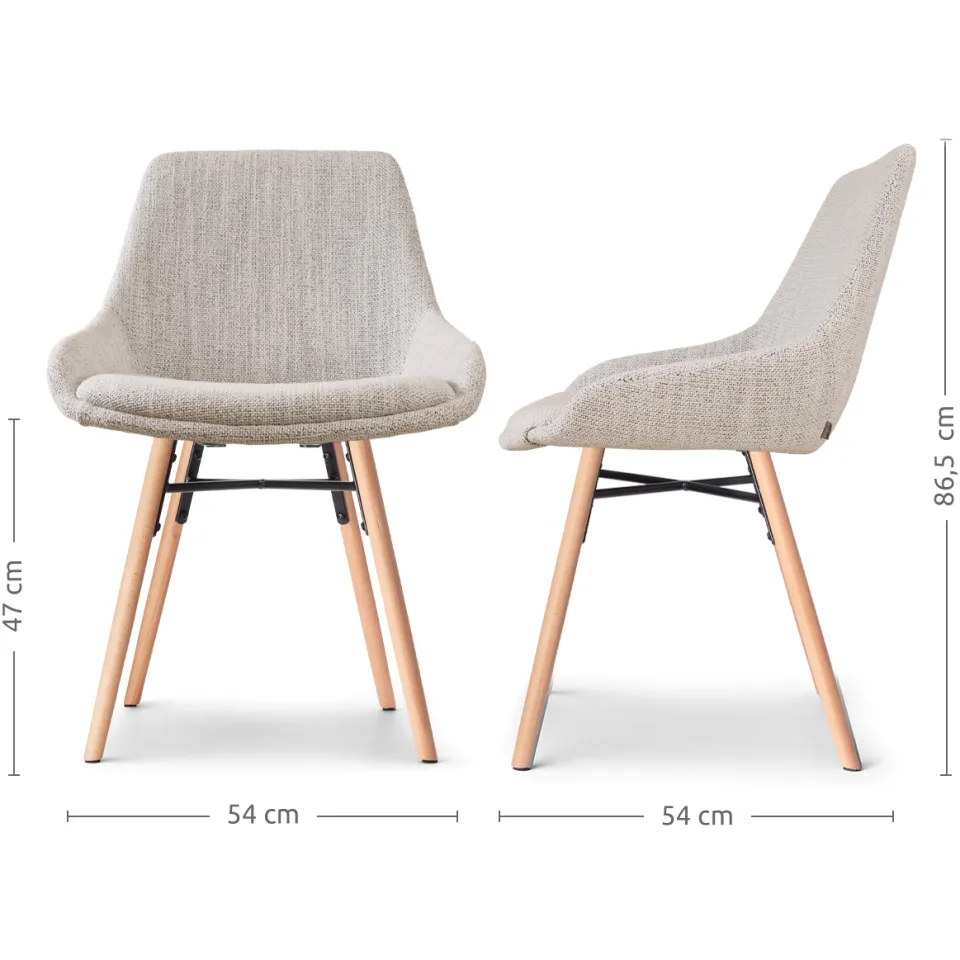 Nolon Nena-Isa eetkamerstoel beige gemêleerd - houten onderstel, foto 3