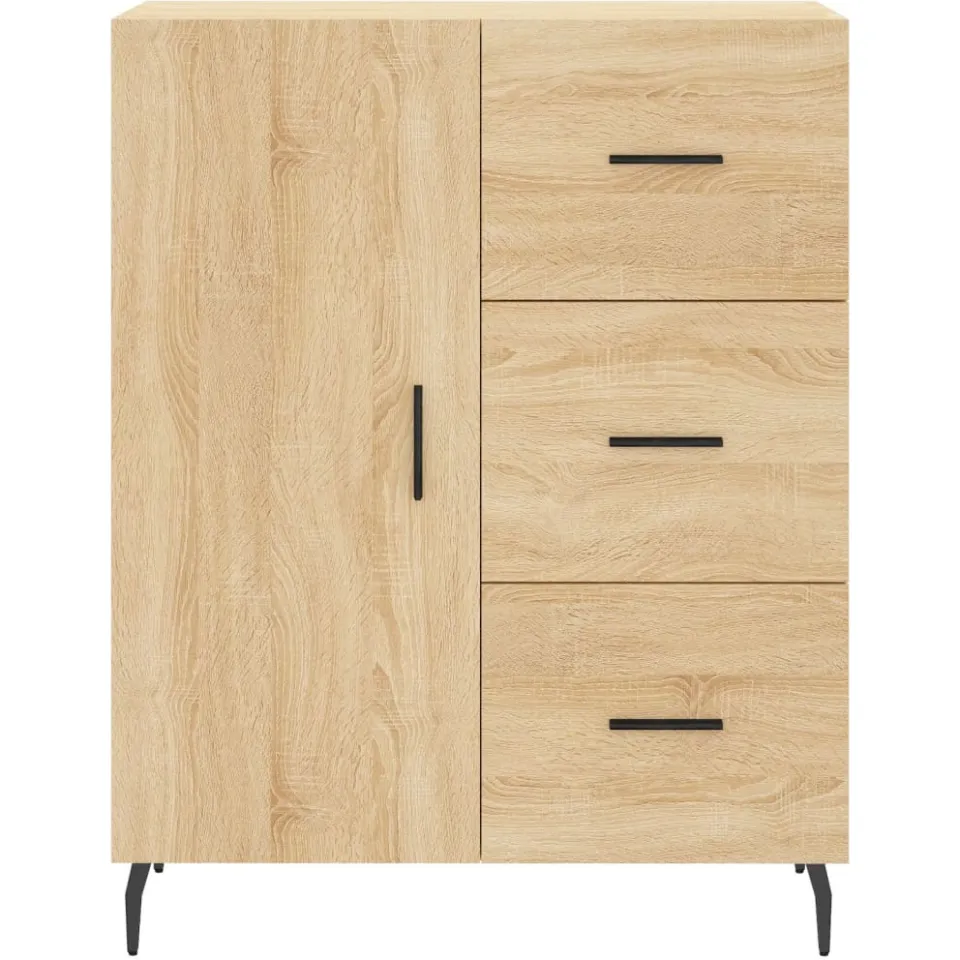 vidaXL Dressoir 69,5x34x90 cm bewerkt hout sonoma eikenkleurig