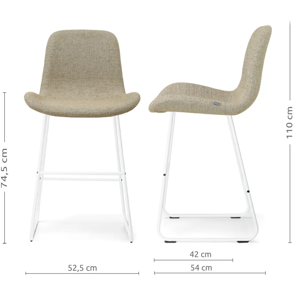 Nolon Nino-Fé barkruk taupe melange - wit onderstel - 75 cm, foto 2