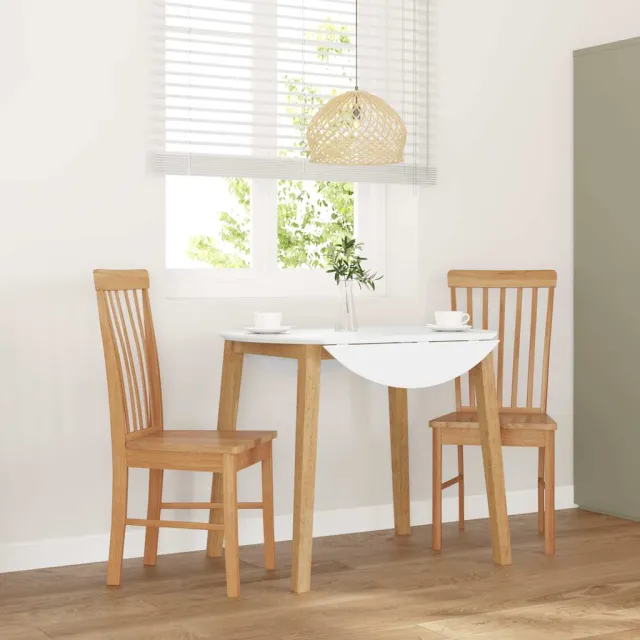 vidaXL Eetkamerstoelen 2 st massief hout rubber bruin, foto 2
