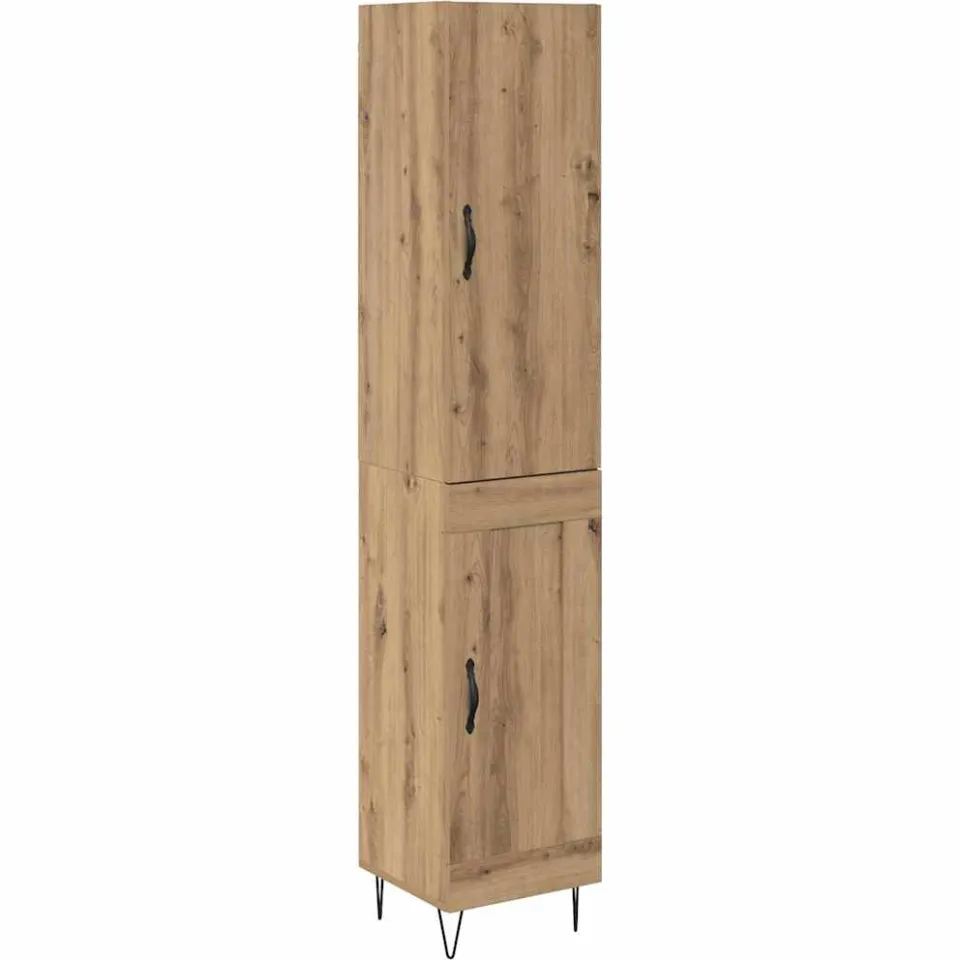 vidaXL Highboard Artisan Eiken 34,5 x 34 x 90 cm Bewerkt hout, foto 3