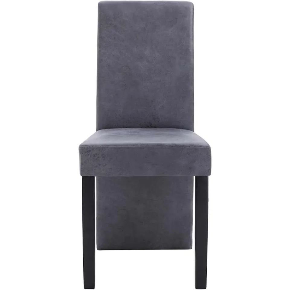 vidaXL Eetkamerstoelen 4 st kunstsuède grijs, foto 4