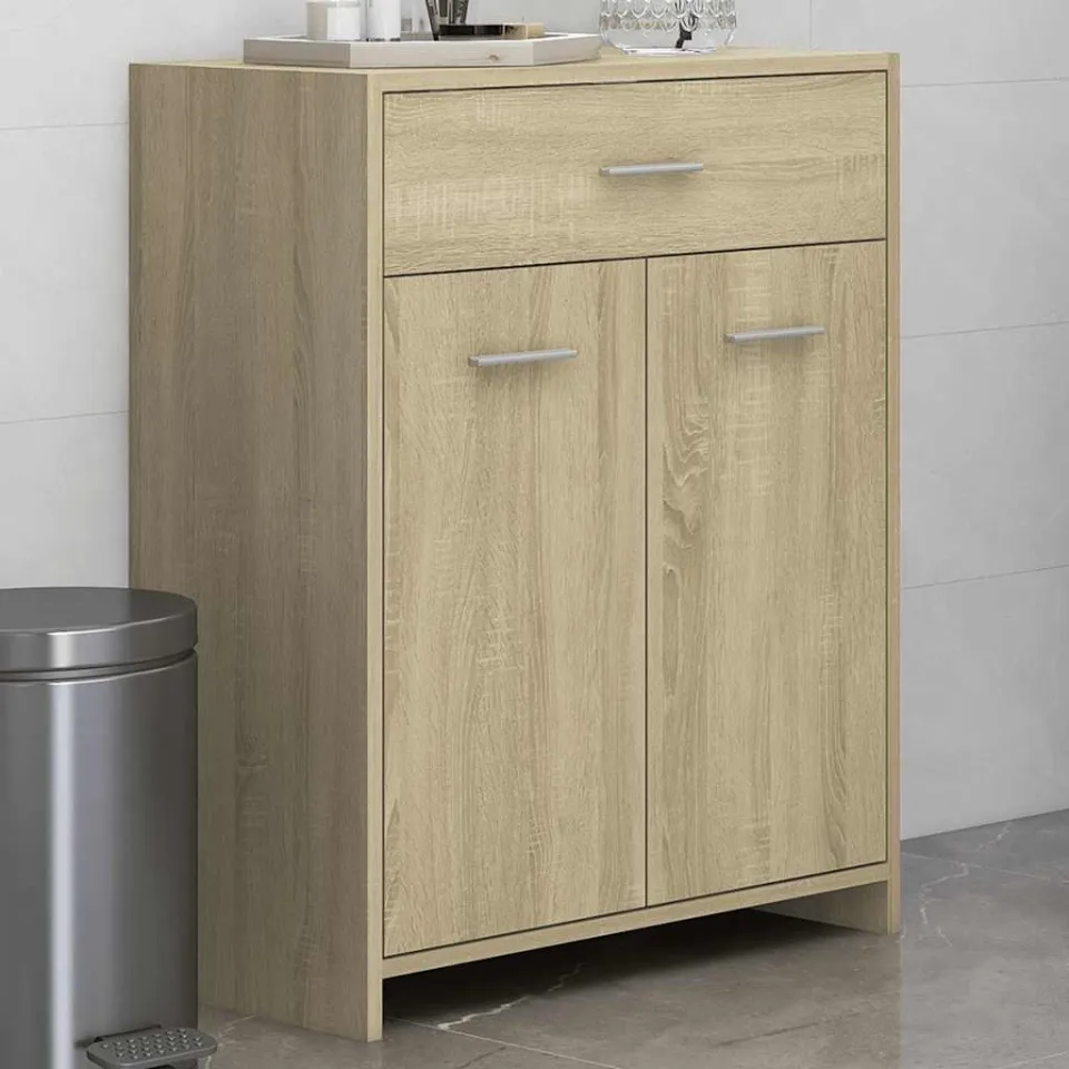 vidaXL Badkamerkast 60x33x80 cm spaanplaat sonoma eikenkleurig, foto 3