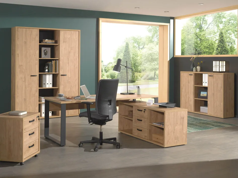 Bureau Edison 200 cm bruin, foto 2