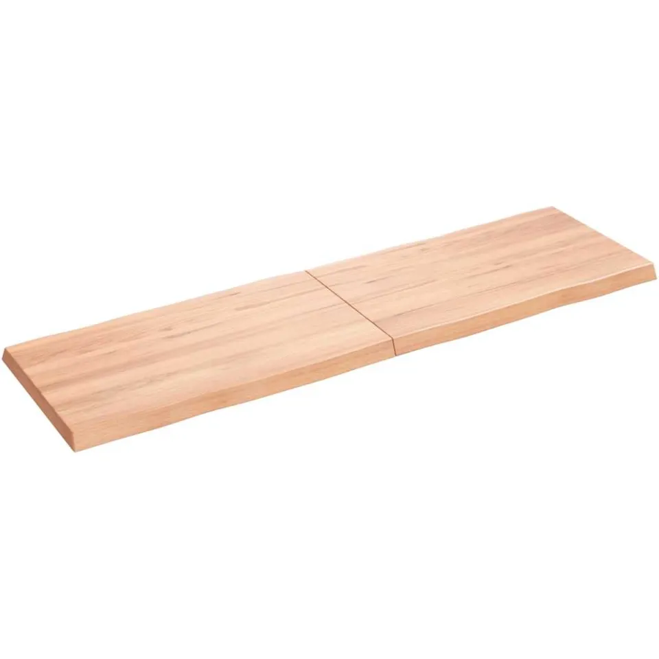 vidaXL Tafelblad natuurlijke rand 140x40x(2-4) cm eikenhout lichtbruin, foto 2