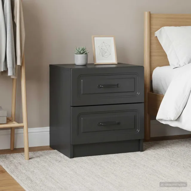 vidaXL Nachtkastje 2 st Zwart 43 x 34,5 x 44,5 cm Bewerkt hout