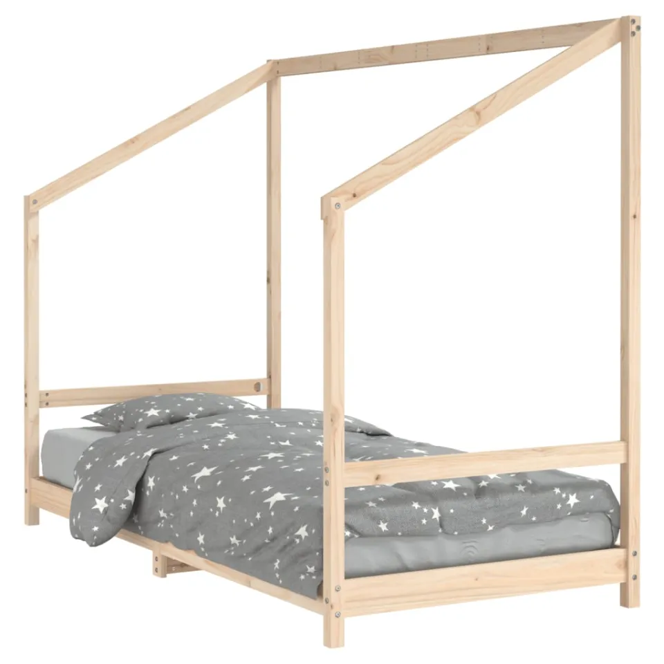 vidaXL Kinderbedframe 90x190 cm massief grenenhout bruin, foto 3