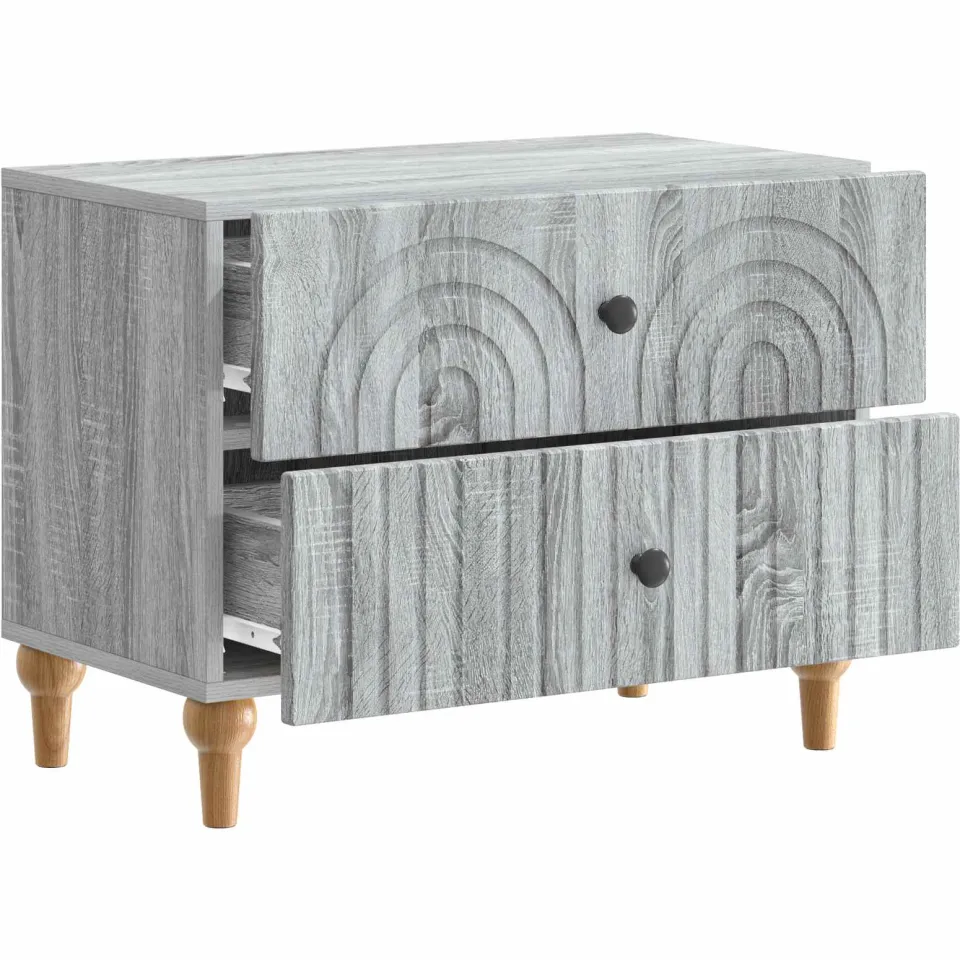 vidaXL Nachtkastje Grijs sonoma 62 x 34,5 x 48 cm Bewerkt hout, foto 3