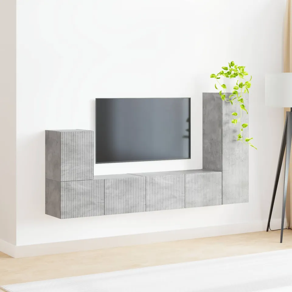 vidaXL Tv-meubelset 3 st Beton Grijs Bewerkt hout, foto 3