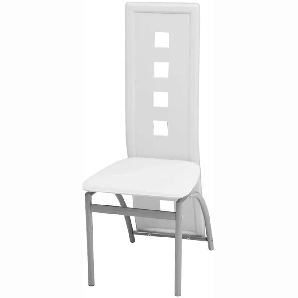 vidaXL Eetkamerstoelen 2 st kunstleer wit, foto 2
