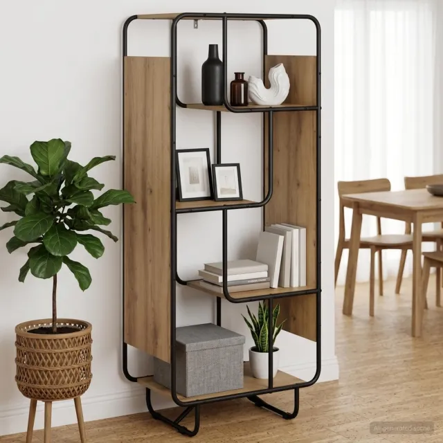 vidaXL Hoge kast Artisanaal eiken 60 x 37,5 x 144 cm Bewerkt hout Bruin