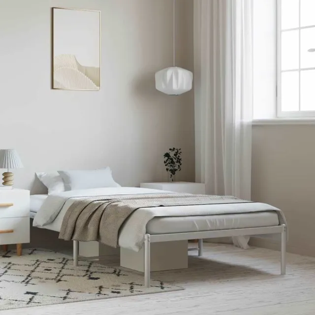 vidaXL Bedframe metaal wit 100x190 cm