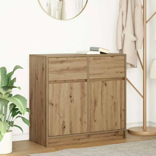 vidaXL Dressoir lade 80x34x76 cm spaanplaat artisanaal eikenkleurig, foto 2