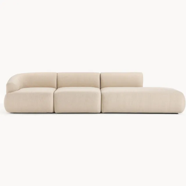 Westwing Collection Modulaire chaise longue Sofia (4-zits) Beige