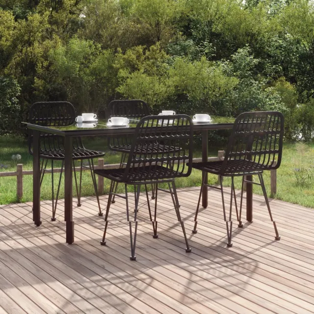 vidaXL 5-delige Tuinset poly rattan zwart, foto 2