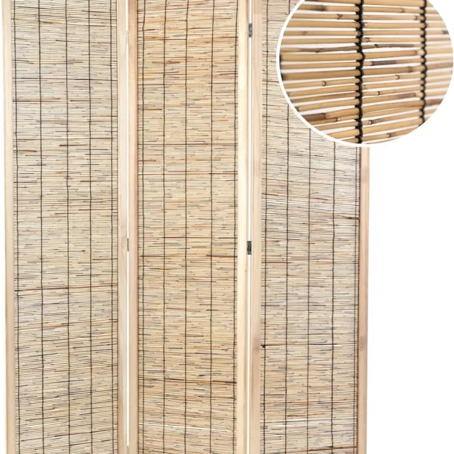 MARA Luxe Kamerscherm - 3 Panelen - Scheidingswand - Duurzaam - Paravent - Kant en klaar - Riet - Bruin - 170 x 120 cm