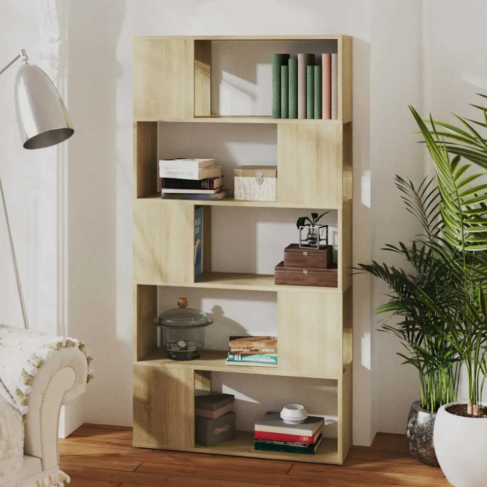 vidaXL Boekenkast/kamerscherm 80x24x155 cm bewerkt hout sonoma eiken, foto 3
