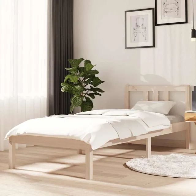 vidaXL Bedframe massief hout 75x190 cm bruin