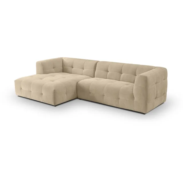 Furnilux L-vormige sofa links beige - Tenso Sofa met duurzaam flat-weave stof blanc