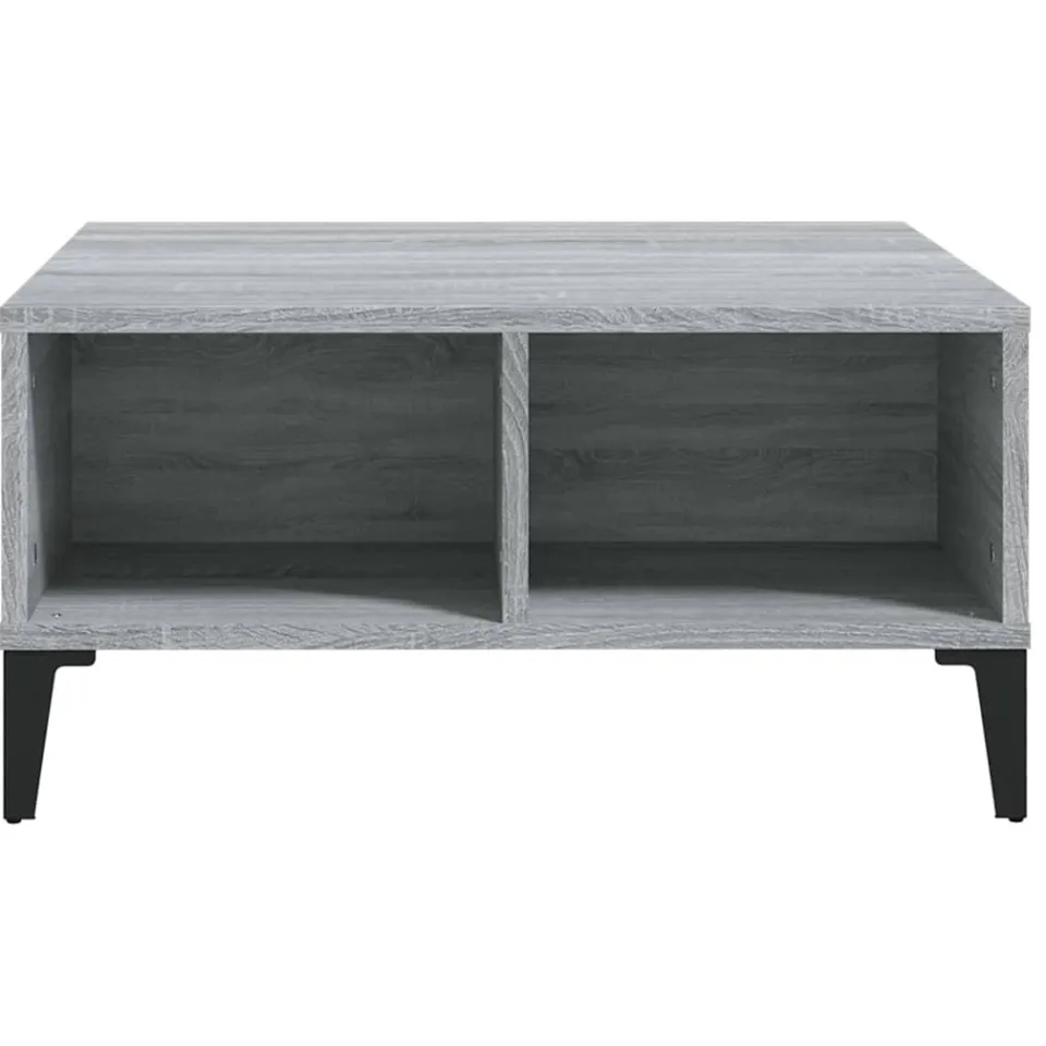 vidaXL Salontafel 60x60x30 cm bewerkt hout grijs sonoma eikenkleurig