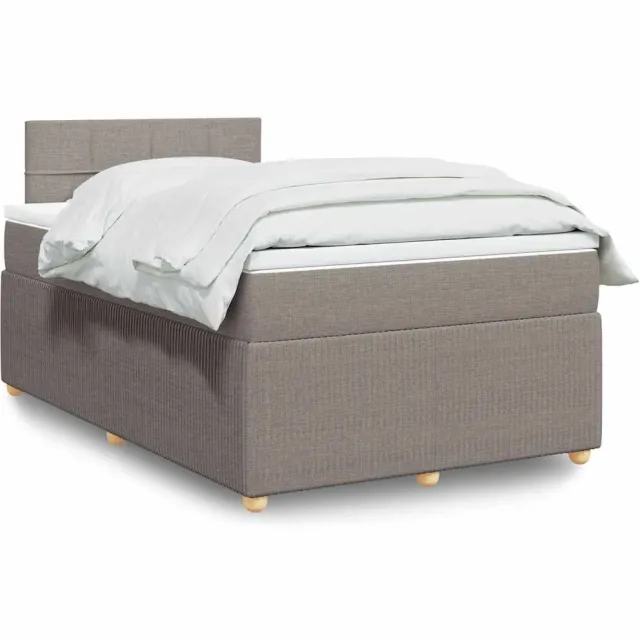 vidaXL Boxspring met matras stof taupe 120x190 cm