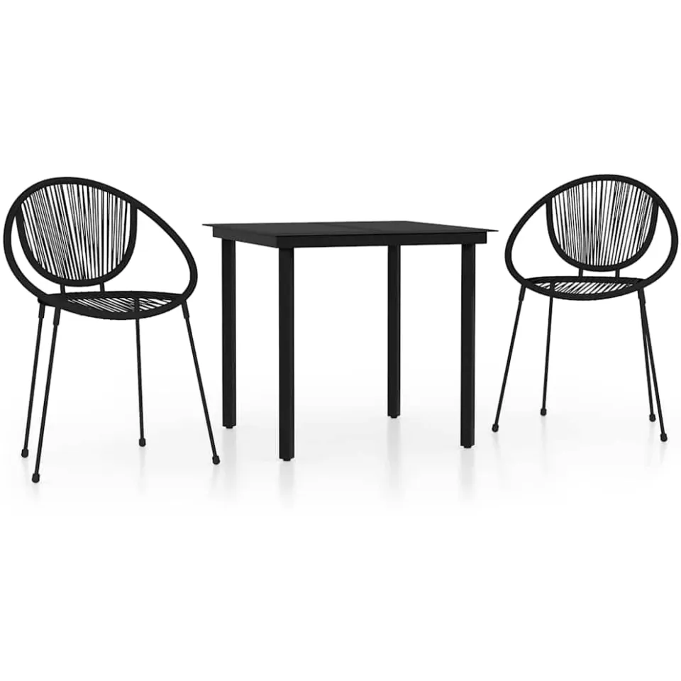 vidaXL 3-delige Tuinset zwart, foto 3
