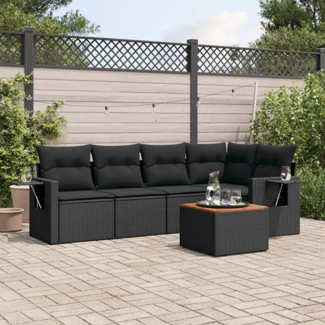 vidaXL Patio Sofa Set 5-zits Black, foto 2